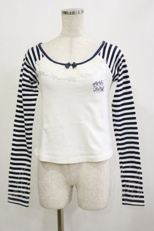 画像: ALICE and the PIRATES / マリンロゴボーダーカットソー Free オフ/ネイビー H-26-02-16-008-PA-TO-NS-ZH