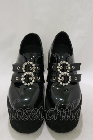 画像: Bubbles / ダブルバックル厚底シューズ 36/22.5cm~23.0cm ブラック H-26-02-16-084-CA-SH-NS-ZH