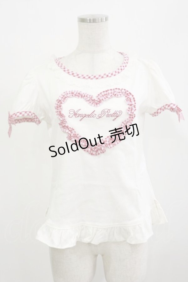 画像1: Angelic Pretty / ギンガムHeartカットソー Free オフ/レッド H-26-02-16-009-AP-TO-NS-ZH (1)