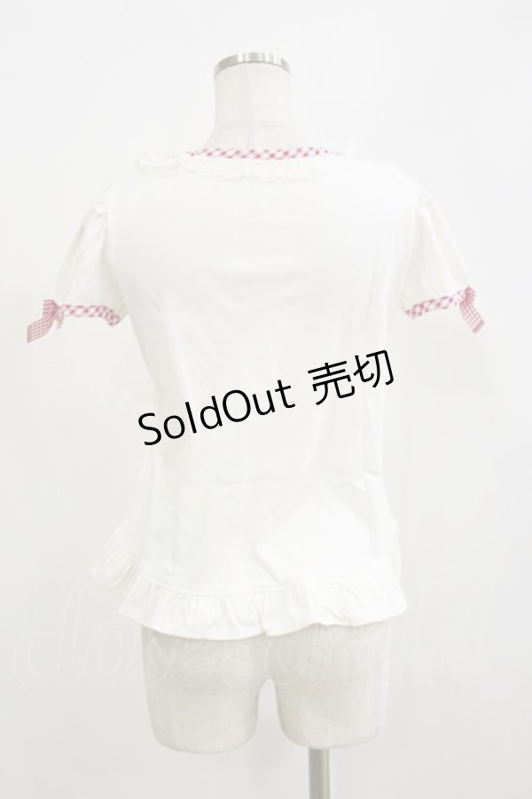 画像2: Angelic Pretty / ギンガムHeartカットソー Free オフ/レッド H-26-02-16-009-AP-TO-NS-ZH (2)