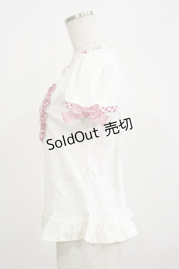 画像3: Angelic Pretty / ギンガムHeartカットソー Free オフ/レッド H-26-02-16-009-AP-TO-NS-ZH (3)