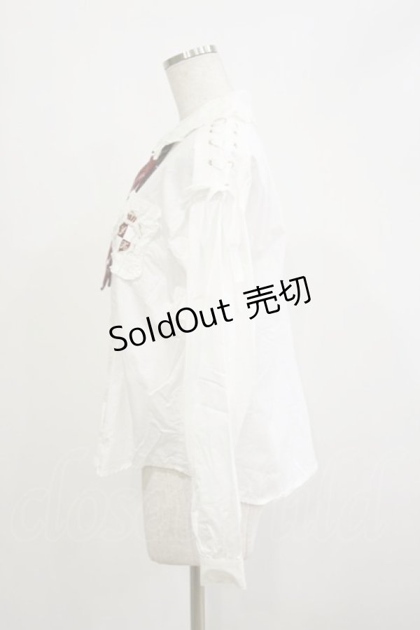 画像3: Secret Honey / チェックネクタイ付きブラウス Free オフ/レッド H-26-02-16-012-CA-BL-NS-ZH (3)