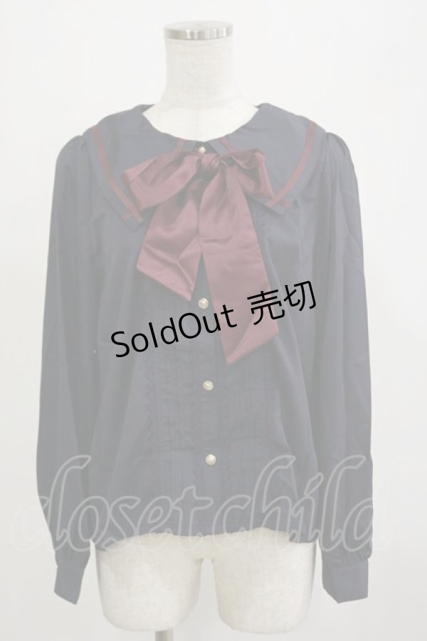 画像1: axes femme kawaii / セーラー襟ブラウス M ネイビー H-26-02-16-014-AX-BL-NS-ZH (1)