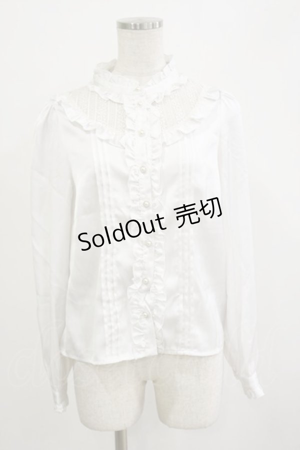 画像1: Amavel / レース切替ブラウス Free オフ H-26-02-16-015-CA-BL-NS-ZH (1)