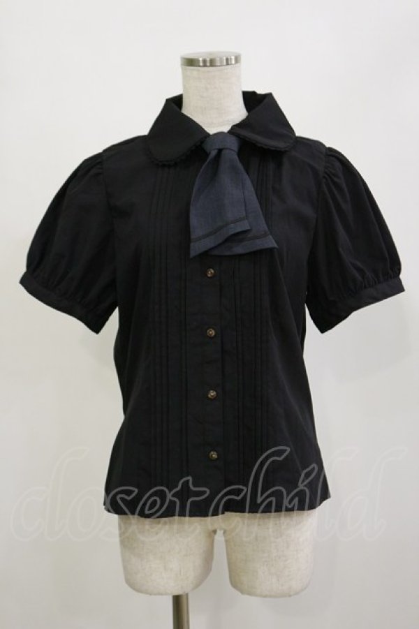 画像1: Kurumi Collaboration / マリンアカデミアブラウス L ブラック H-26-02-16-017-LO-BL-NS-ZH (1)