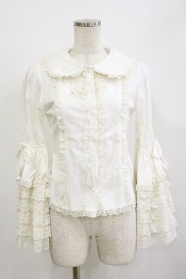 画像1: Dream Lolita（海外ロリータブランド） / 丸襟姫袖ブラウス S オフ H-26-02-16-020-LO-BL-NS-ZH (1)