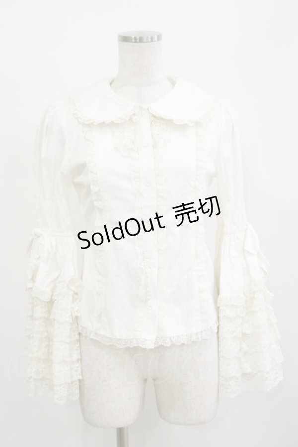 画像1: Dream Lolita（海外ロリータブランド） / 丸襟姫袖ブラウス S オフ H-26-02-16-020-LO-BL-NS-ZH (1)
