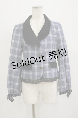 画像: axes femme POETIQUE / ボリューム袖ジャケット M ブルー H-26-02-16-024-AX-JA-NS-ZH