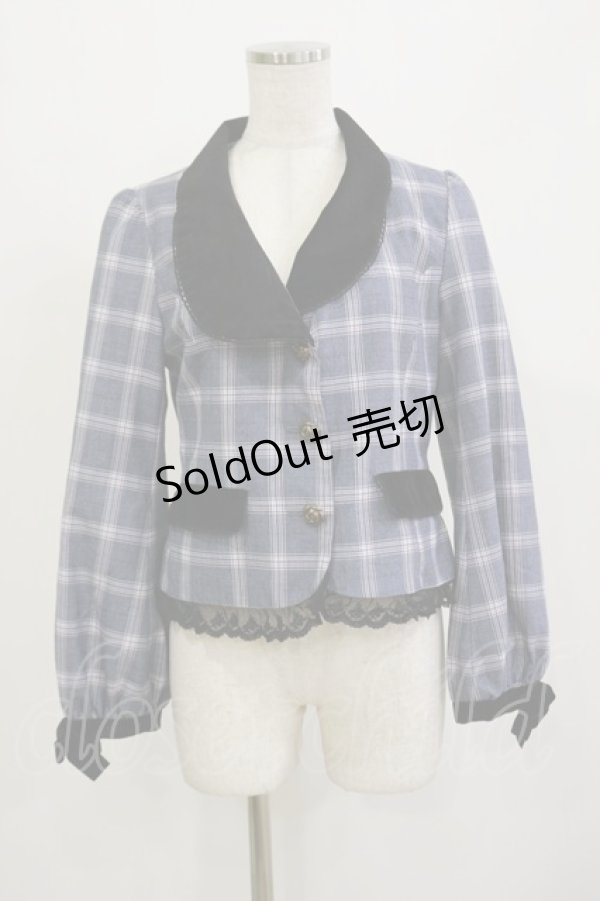 画像1: axes femme POETIQUE / ボリューム袖ジャケット M ブルー H-26-02-16-024-AX-JA-NS-ZH (1)