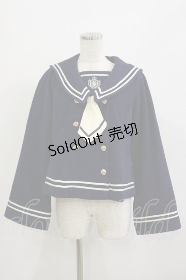 画像1: Amavel / セーラーショートコート Free ネイビー H-26-02-16-025-CA-CO-NS-ZH (1)