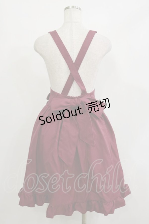 画像2: Amavel / ロゴリボンサスペンダースカート Free ワイン H-26-02-16-028-CA-SK-NS-ZH (2)