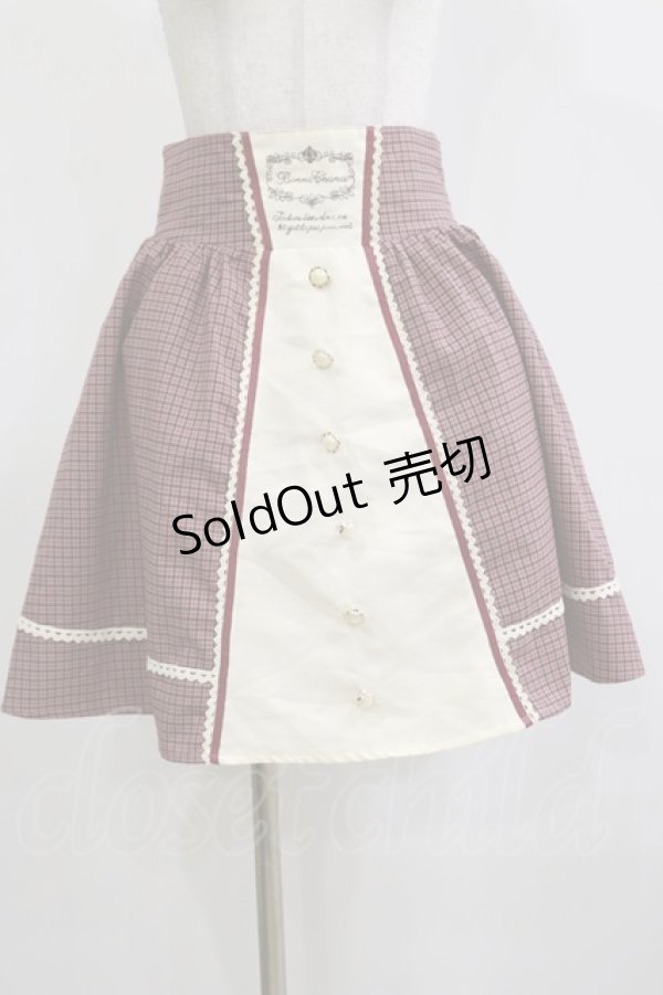 画像1: axes femme / ウエスト刺繍入チェック柄スカート M ピンク H-26-02-16-032-AX-SK-NS-ZH (1)