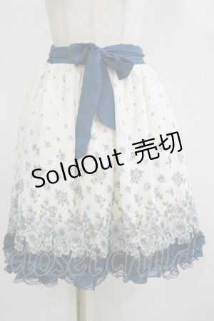 画像: axes femme / 花柄スカート M オフ/ブルーグリーン H-26-02-16-033-AX-SK-NS-ZH