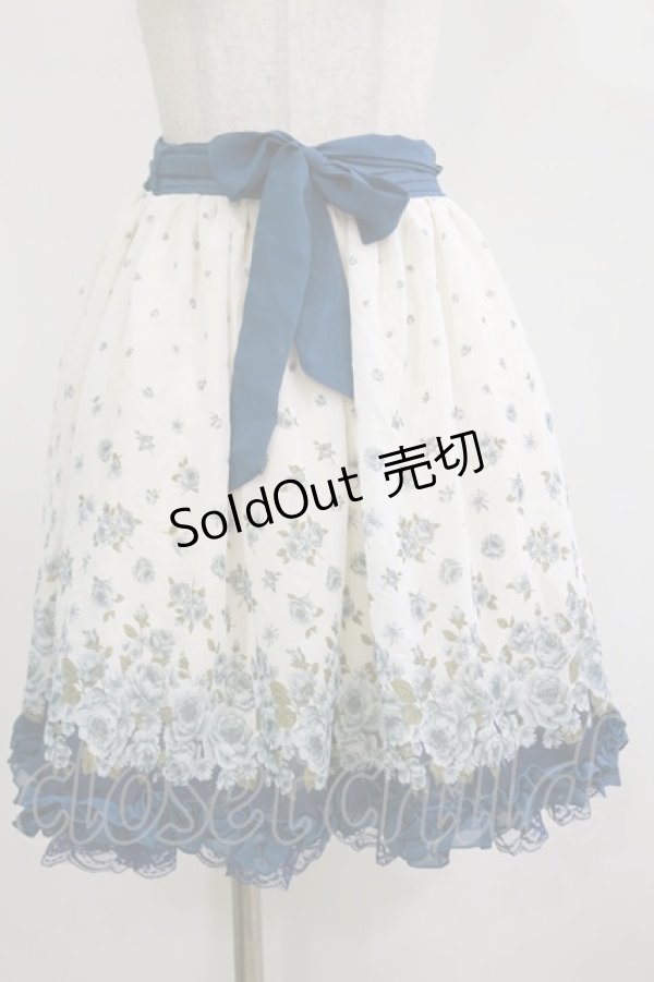画像1: axes femme / 花柄スカート M オフ/ブルーグリーン H-26-02-16-033-AX-SK-NS-ZH (1)