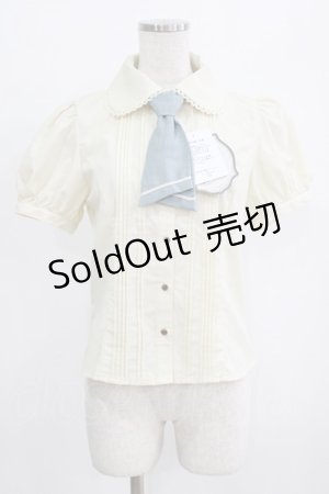 画像: Kurumi Collaboration / マリンアカデミアブラウス S アイボリー×サックス H-26-02-17-001-GO-BL-KB-ZH