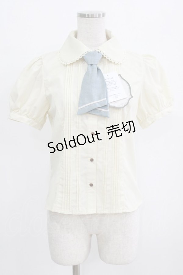 画像1: Kurumi Collaboration / マリンアカデミアブラウス S アイボリー×サックス H-26-02-17-001-GO-BL-KB-ZH (1)