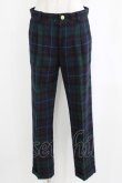 画像1: Jane Marple / ウールタータンパンツ  グリーン×ネイビーチェック H-26-02-17-023-JM-PA-KB-ZH (1)