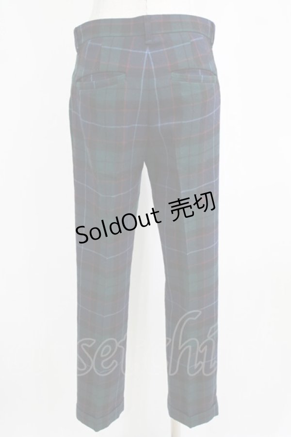 画像3: Jane Marple / ウールタータンパンツ  グリーン×ネイビーチェック H-26-02-17-023-JM-PA-KB-ZH (3)