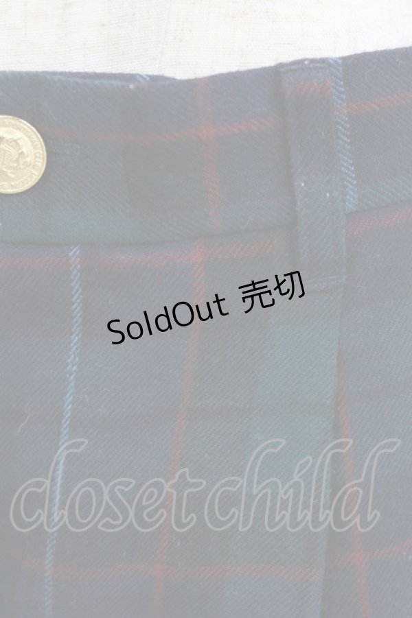 画像4: Jane Marple / ウールタータンパンツ  グリーン×ネイビーチェック H-26-02-17-023-JM-PA-KB-ZH (4)