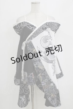 画像: Qutie Frash / オフショルカーデ  ホワイト×ブラック H-26-02-17-025-QU-JA-KB-ZH