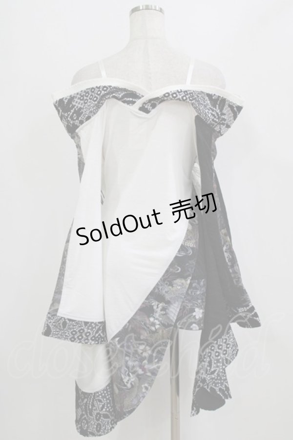 画像3: Qutie Frash / オフショルカーデ  ホワイト×ブラック H-26-02-17-025-QU-JA-KB-ZH (3)