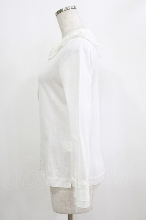 画像2: Jane Marple / フリルカットソーカーディガン  オフホワイト H-26-02-17-026-JM-TO-KB-ZH (2)