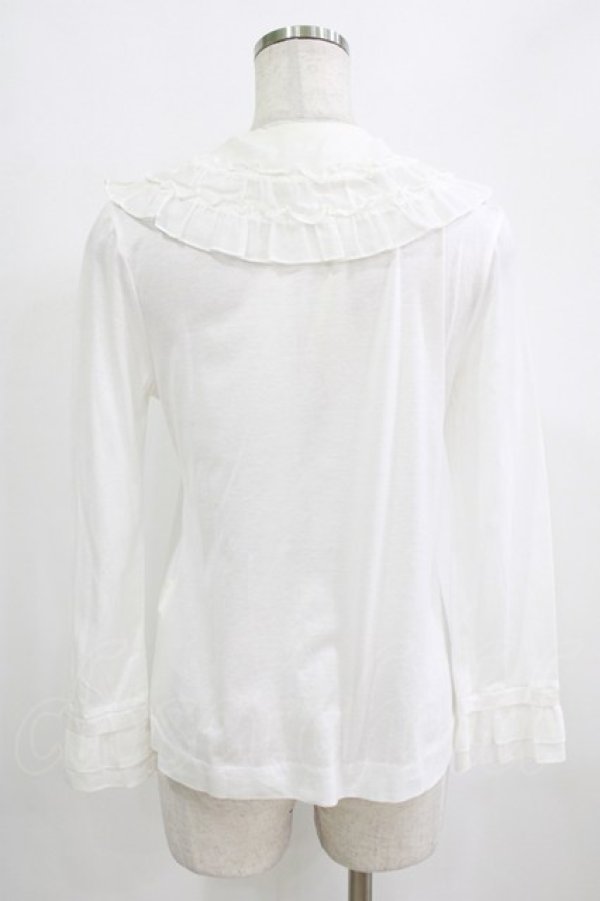 画像3: Jane Marple / フリルカットソーカーディガン  オフホワイト H-26-02-17-026-JM-TO-KB-ZH (3)