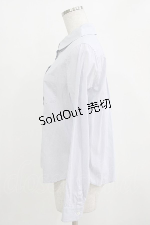 画像2: Jane Marple Dans Le Salon / ストライプブラウス  サックス H-26-02-17-027-JM-BL-KB-ZH (2)