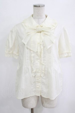 画像: Jane Marple / チュールリボンタイ付ブラウス  アイボリー H-26-02-17-028-JM-BL-KB-ZH