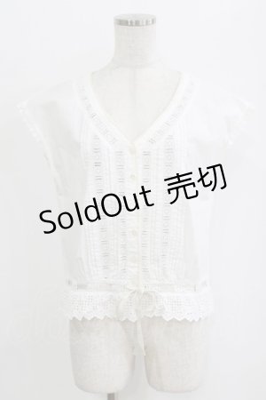 画像: Jane Marple Dans Le Salon / レースピンタックブラウス  ホワイト H-26-02-17-029-JM-BL-KB-ZH