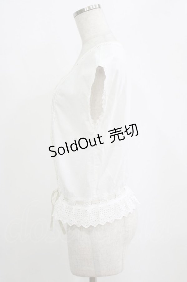 画像2: Jane Marple Dans Le Salon / レースピンタックブラウス  ホワイト H-26-02-17-029-JM-BL-KB-ZH (2)