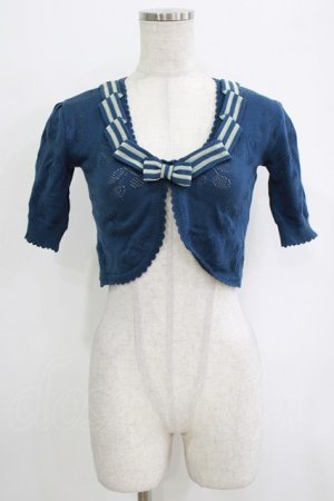 画像: Shirley Temple / 透かし編みボレロ 160 ブルー H-26-02-17-032-ET-TO-KB-ZH