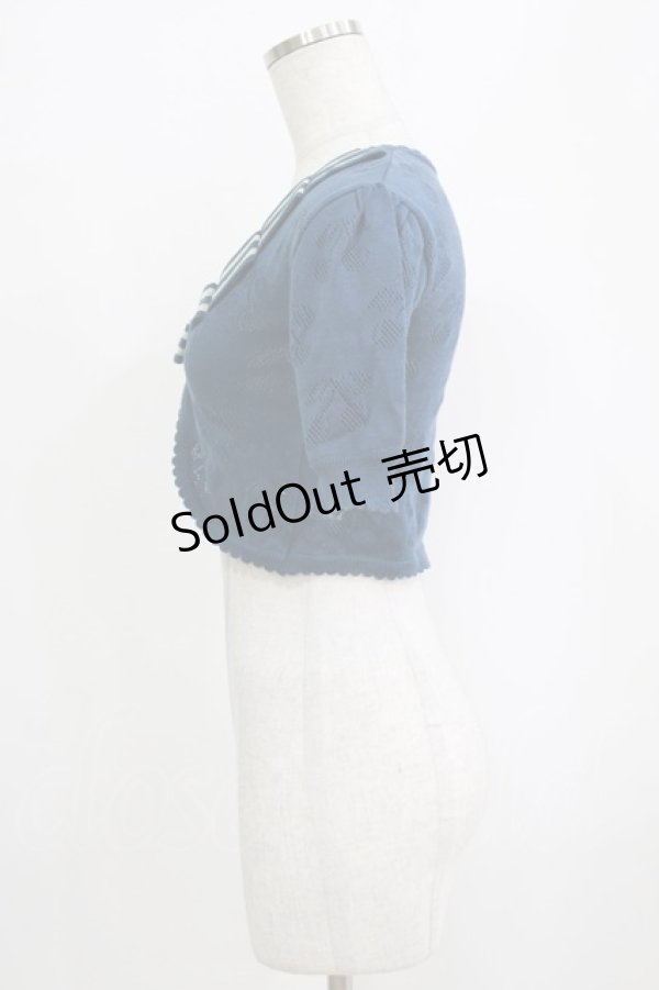 画像2: Shirley Temple / 透かし編みボレロ 160 ブルー H-26-02-17-032-ET-TO-KB-ZH (2)