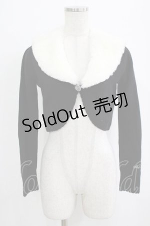 画像: Shirley Temple / ファーカラーニットボレロ 160 ブラック×ホワイト H-26-02-17-033-ET-TO-KB-ZH