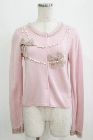 画像: Shirley Temple / リボンパールカーディガン 160 ピンク H-26-02-17-034-ET-TO-KB-ZH