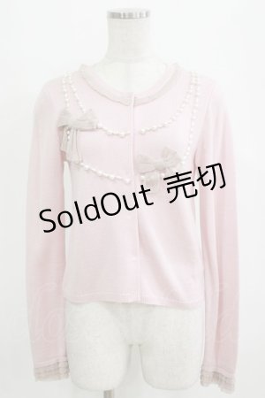 画像: Shirley Temple / リボンパールカーディガン 160 ピンク H-26-02-17-034-ET-TO-KB-ZH