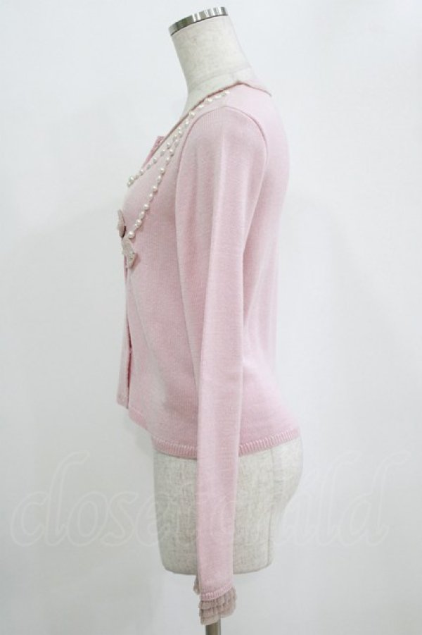 画像2: Shirley Temple / リボンパールカーディガン 160 ピンク H-26-02-17-034-ET-TO-KB-ZH (2)