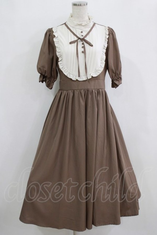 画像1: m petit by misako / ナシジムジキリカエワンピース M ブラウン H-26-02-17-004-LO-OP-KB-ZH (1)