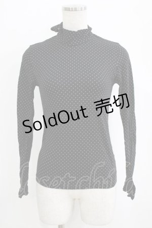 画像: Emily Temple cute / バックリボンドットハイネックカットソー  ブラック H-26-02-17-035-ET-TO-KB-ZH