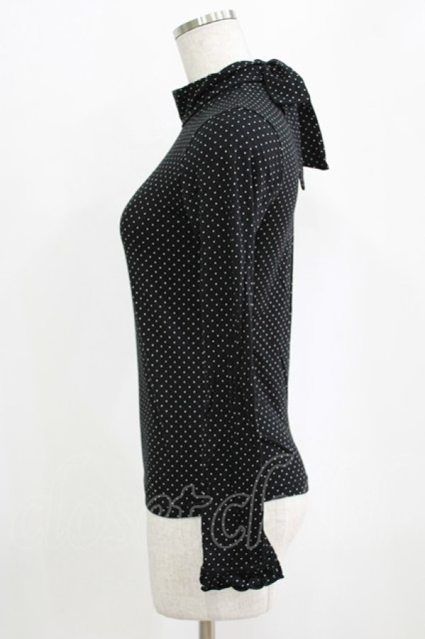 画像2: Emily Temple cute / バックリボンドットハイネックカットソー  ブラック H-26-02-17-035-ET-TO-KB-ZH (2)