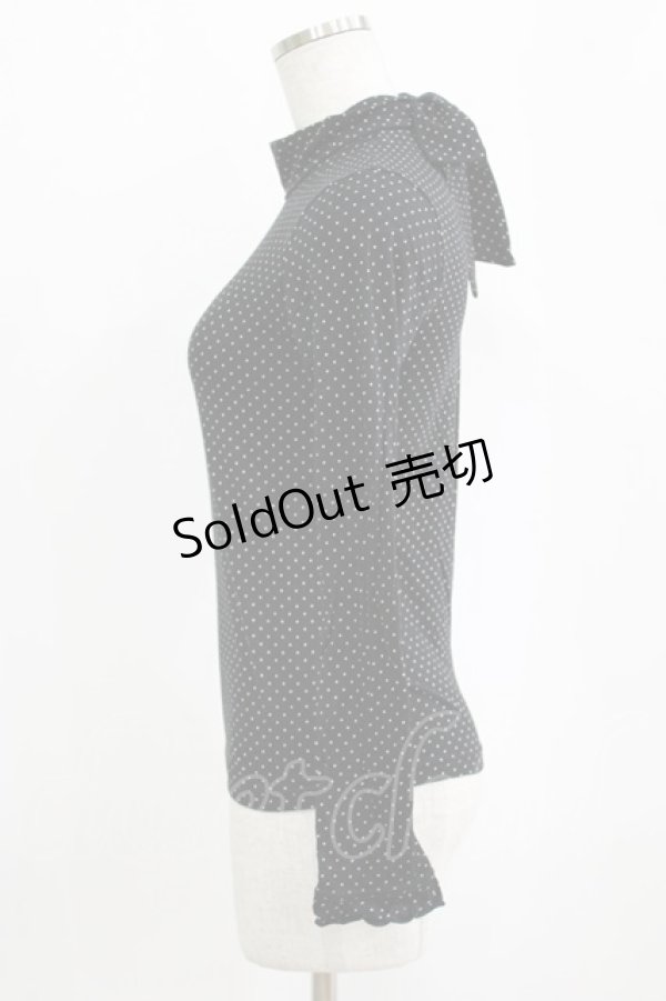 画像2: Emily Temple cute / バックリボンドットハイネックカットソー  ブラック H-26-02-17-035-ET-TO-KB-ZH (2)