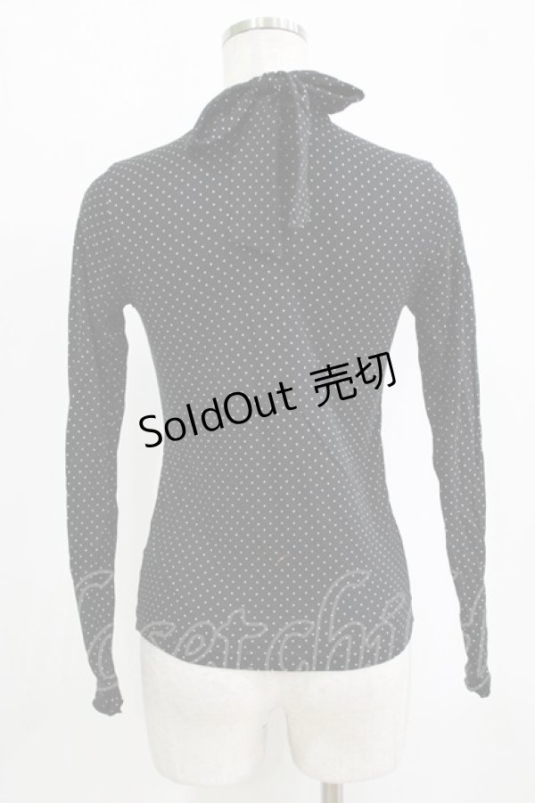 画像3: Emily Temple cute / バックリボンドットハイネックカットソー  ブラック H-26-02-17-035-ET-TO-KB-ZH (3)