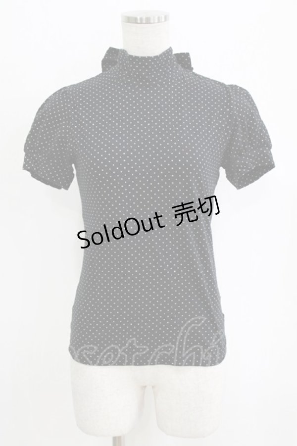 画像1: Emily Temple cute / バックリボンハイネックパフカットソー  ブラック H-26-02-17-038-ET-TO-KB-ZH (1)