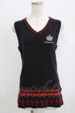 画像1: PUTUMAYO / ロゴ刺繍ニットベスト  黒×赤 H-26-02-17-040-PT-TO-AK-ZH (1)