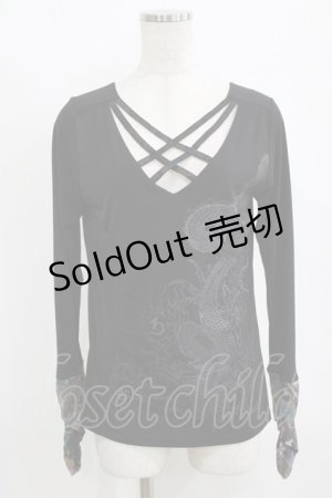 画像: Qutie Frash / クロスインナーT  黒 H-26-02-17-041-QU-TO-KB-ZH