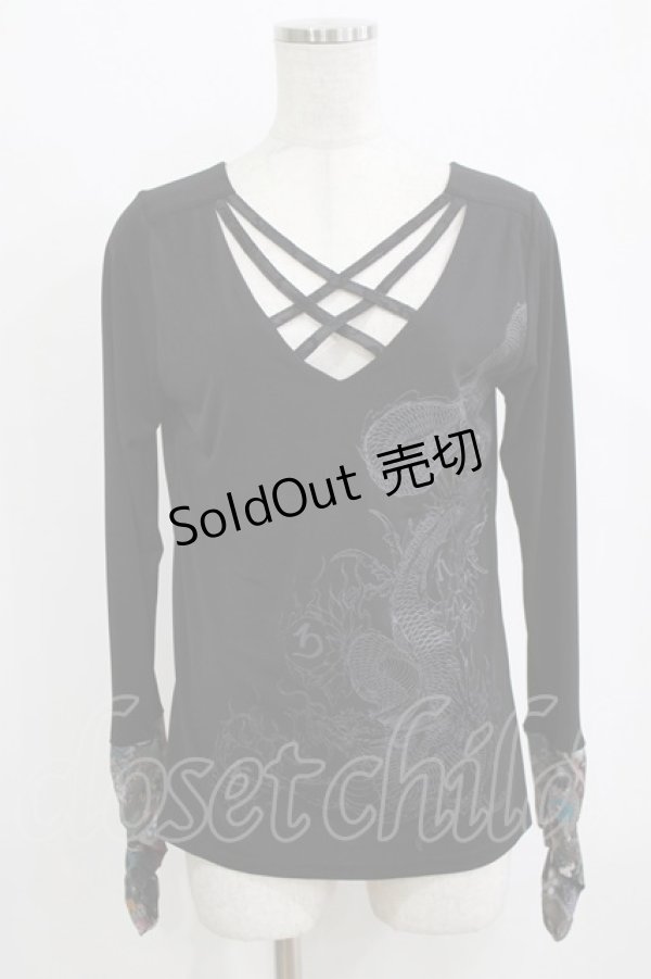 画像1: Qutie Frash / クロスインナーT  黒 H-26-02-17-041-QU-TO-KB-ZH (1)