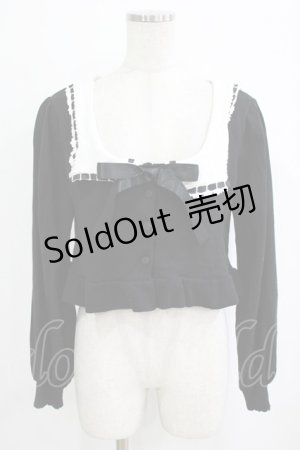 画像: Moi-meme-Moitie / ヘーメラーセーラーカーディガン  ブラック×オフホワイト H-26-02-17-043-MO-TO-KB-ZH