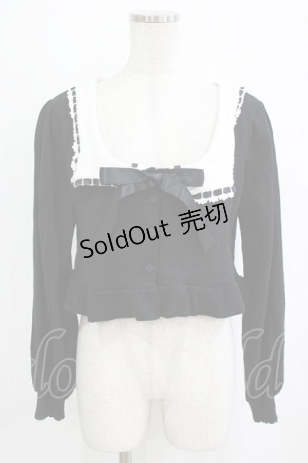 画像1: Moi-meme-Moitie / ヘーメラーセーラーカーディガン  ブラック×オフホワイト H-26-02-17-043-MO-TO-KB-ZH (1)