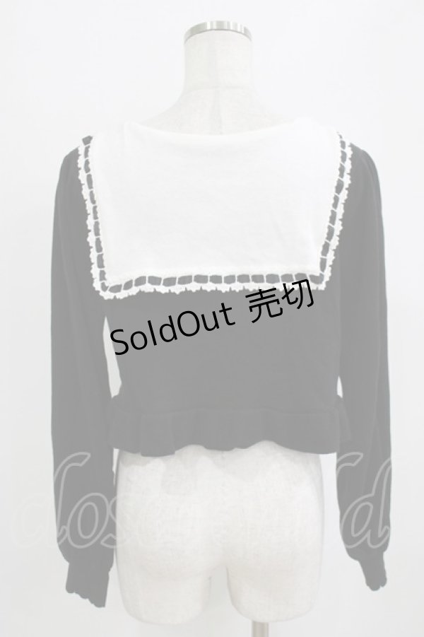 画像3: Moi-meme-Moitie / ヘーメラーセーラーカーディガン  ブラック×オフホワイト H-26-02-17-043-MO-TO-KB-ZH (3)