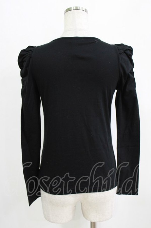 画像3: MILK / ラメロゴ刺繍カットソー  ブラック H-26-02-17-044-ML-TO-AK-ZH (3)